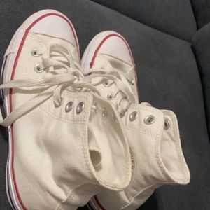 Women’s white high top Converse